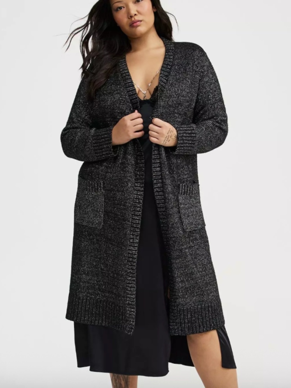 Retail $142 TORRID Metallic Duster Sweater 4X